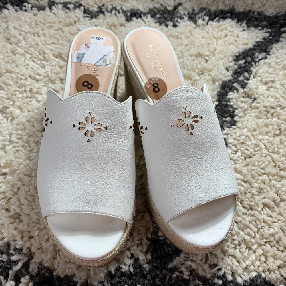 Kate Spade Tenley Espadrille Wedge Heel White